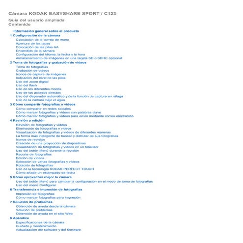 manual camara kodak C123