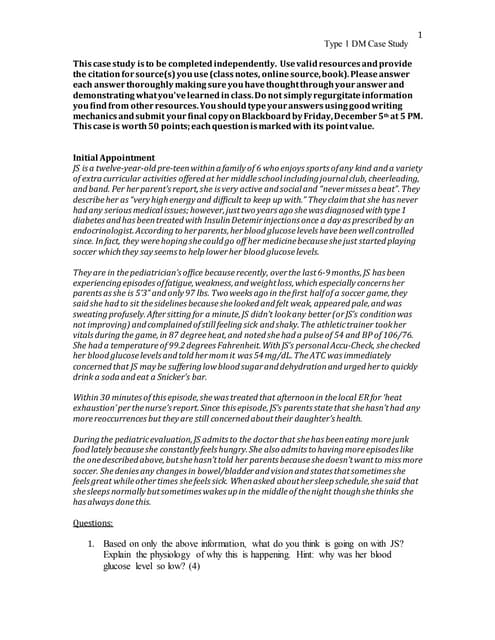 Case Study Type 1 Diabetes | PDF