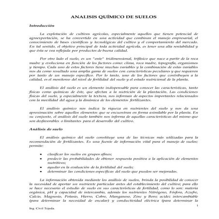 analisis quimico: pH y conductividad electrica de suelos | PPTX
