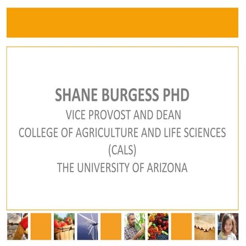 Dr Shane Burgess, Vice Provost and Dean, College of Agriculture and Life Scie...