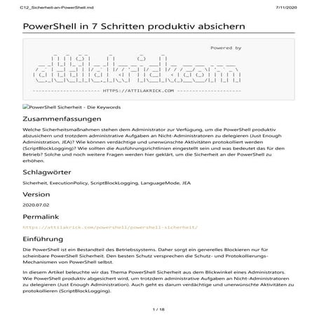 PowerShell Sicherheit in 6 Schritten produktiv absichern