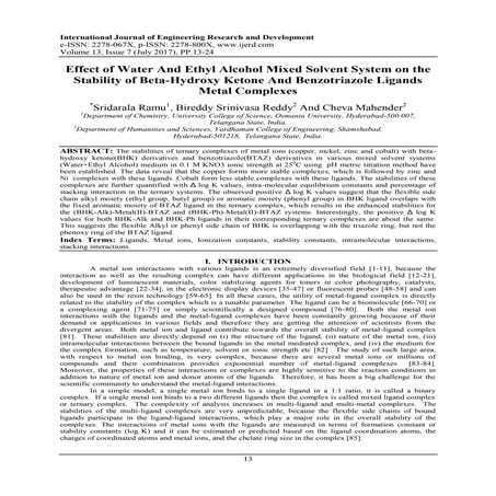 Effect of Water And Ethyl Alcohol Mixed Solvent System on the Stability of Be...