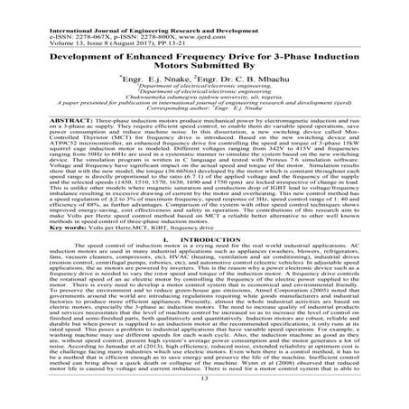 Development of Enhanced Frequency Drive for 3-Phase Induction Motors Submitte...