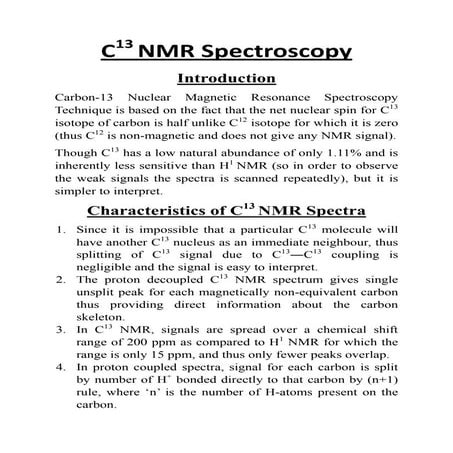 C13 NMR spectroscopy