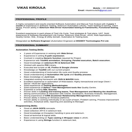 Vikas_CV_Testing  - Welspun - SalesForce