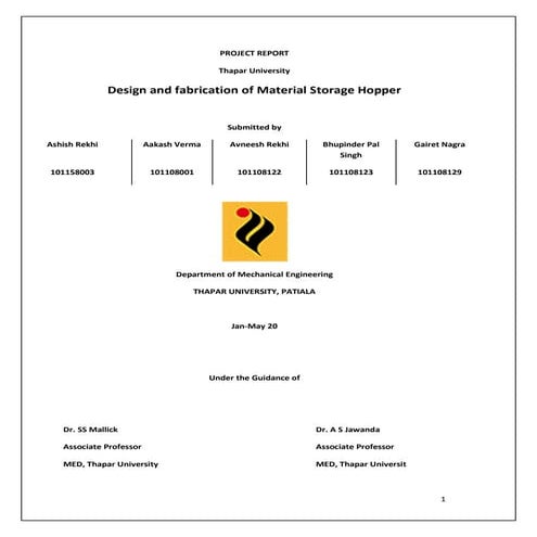 2_DesignAndFabricationOf_Hopper_MSD_report | PDF