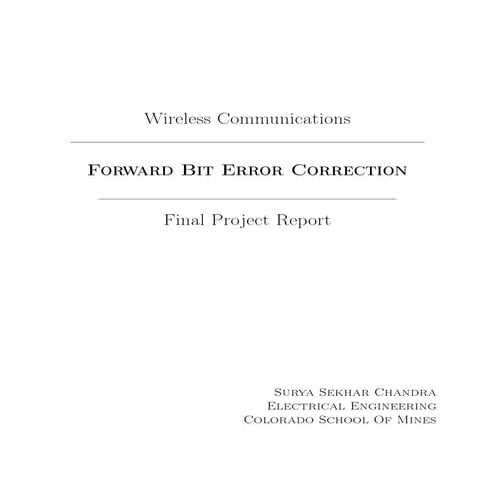 Forward Bit Error Correction - Wireless Communications 