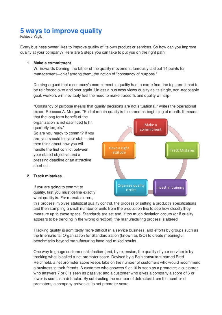 5 Ways O Improve Quality