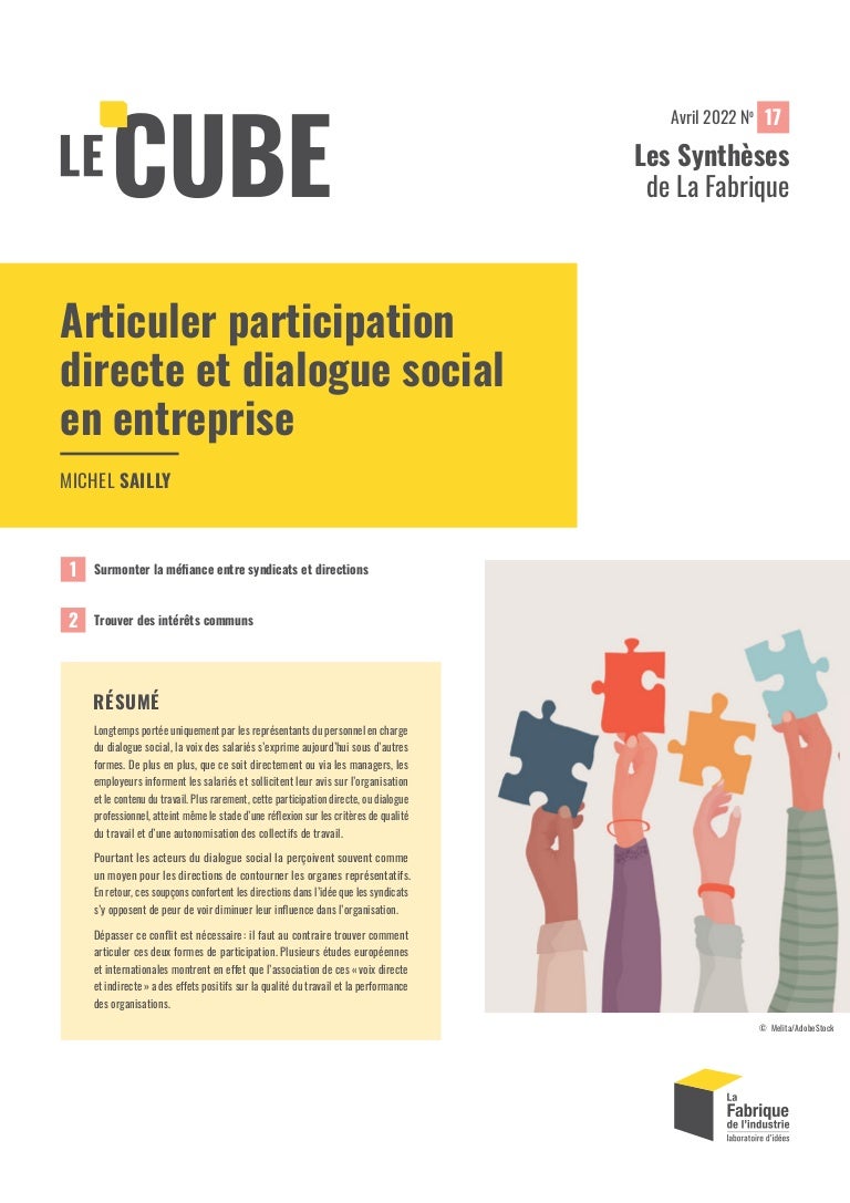 Articuler participation directe et dialogue social en entreprise