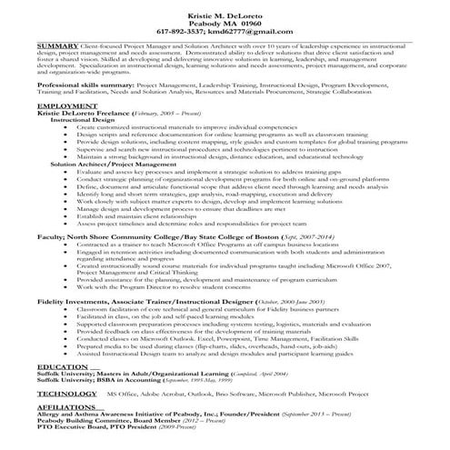 Kristie DeLoreto Resume