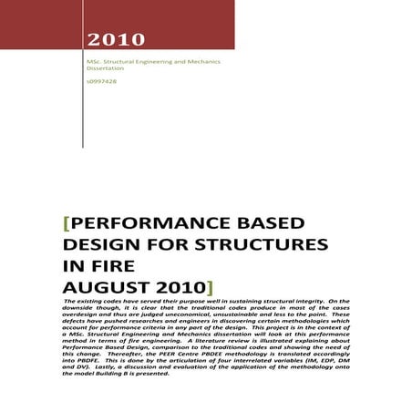 Msc Structural Engineering and Mechanics Dissertation