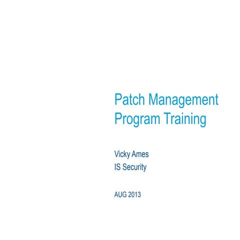 Patch Management - 2013