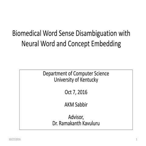 Biomedical Word Sense Disambiguation presentation [Autosaved]