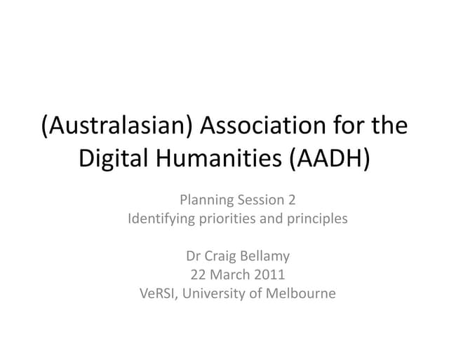 Planning Session 2 AADH (framework)