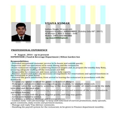 vijay kumar new cv