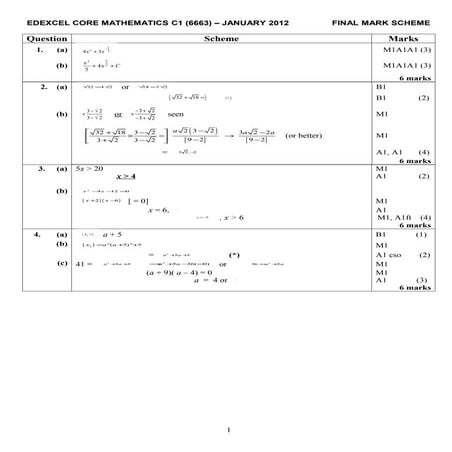 C1 january 2012_mark_scheme