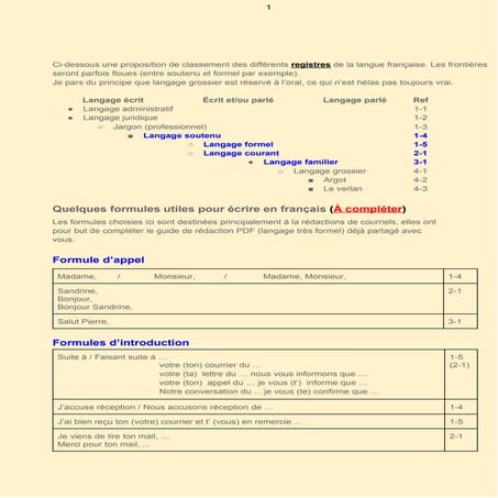 C2   écrire en français (formules)