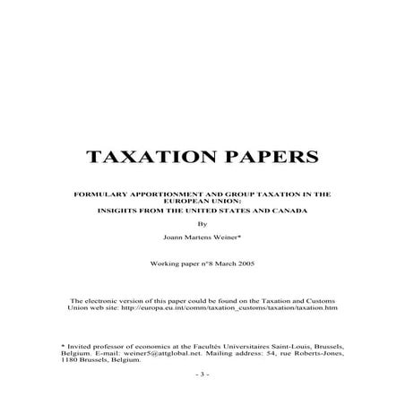 CEC Tax WP No. 8 Weiner
