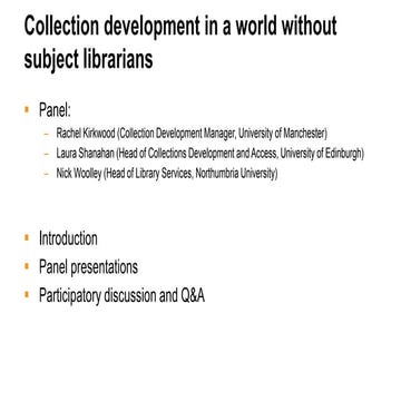 UKSG Conference 2016 Breakout Session - Collection development in a world wit...