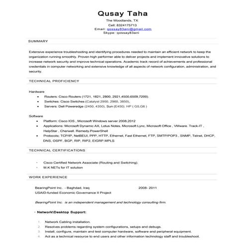 Qusay Taha - Resume
