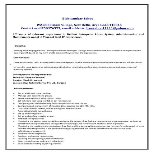 Bishwambar Linux Admin