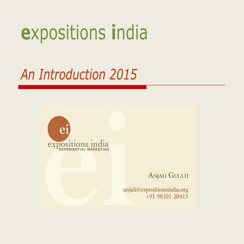 2015 Company Profile  EXPOSITIONS  INDIA 2015