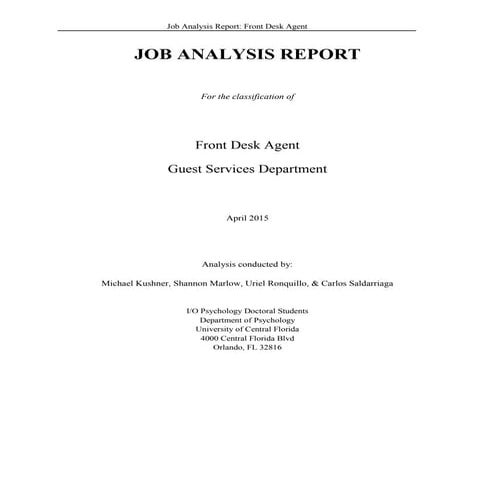 Final Job Report