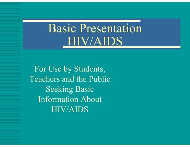 HIV AIDS presentation | PPTX
