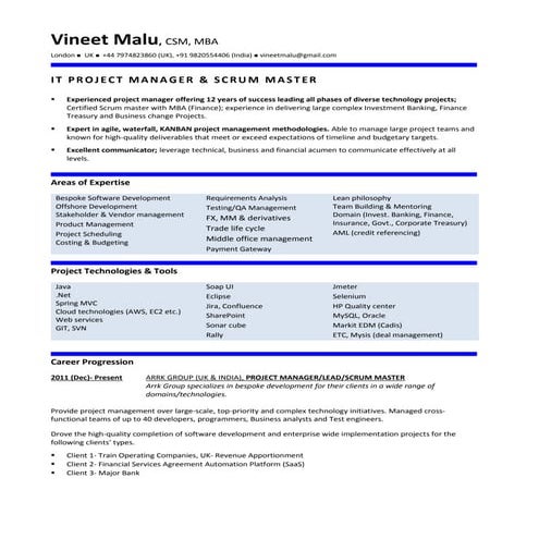 Vineet Malu-Resume