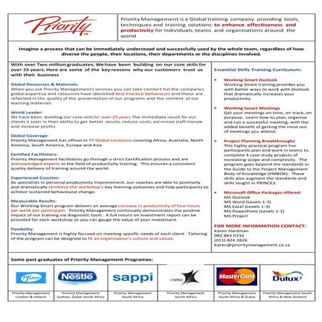 Priority Management Factsheet | PDF