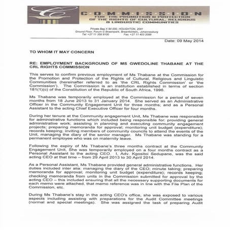 CRL Rights Commission Reference Letter | PDF