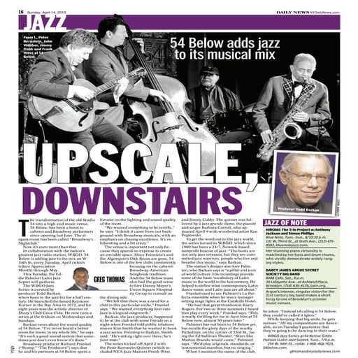 54 Below WBGO Jazz Series feature PDF