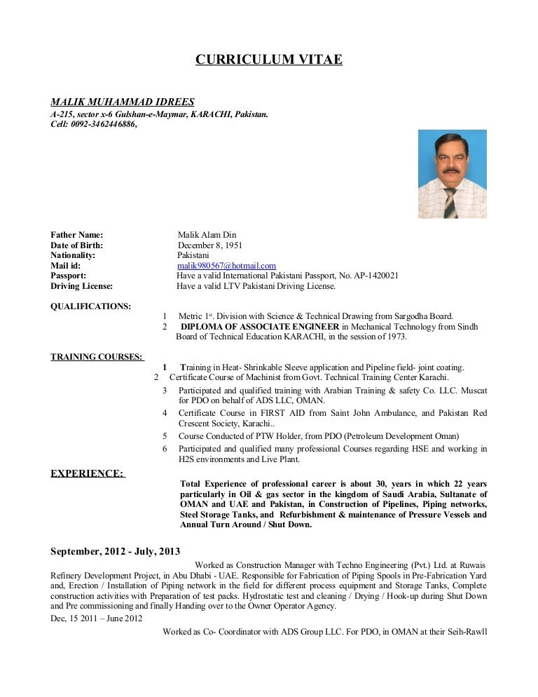 cv piping piping engineer cv