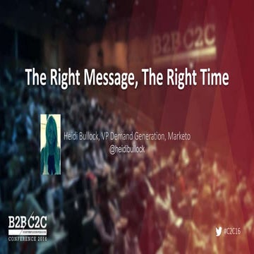Right Message, Right Buyer - at the Right TIme