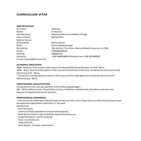 CURRICULUM VITAE 1