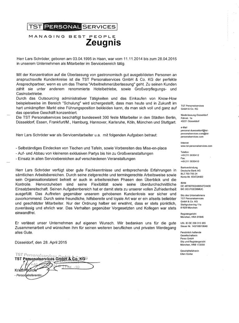 Arbeitszeugnis Servicemitarbeiter Arbeitszeugnis Servicemitarbeiter