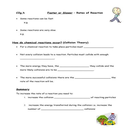 C2g,H Rates Of Reaction