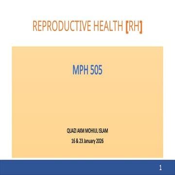 REPRODUCTIVE HEALTH PPT | PPTX