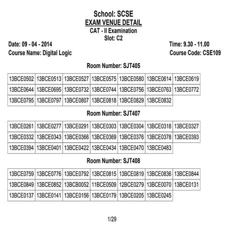 E2 slot seating plan scse 13.10.2011