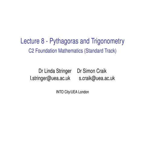 C2 st lecture 8   pythagoras and trigonometry handout