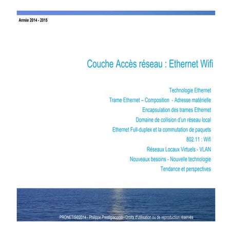 C3 Réseaux : sous-couche reseau - ethernet wifi