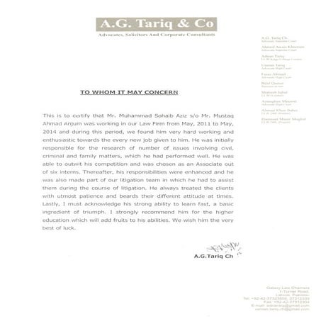 Professional Refernce Letter | PDF