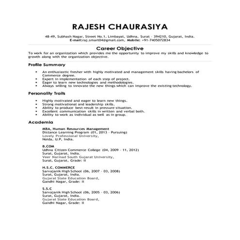 Rajesh Chaurasiya CV