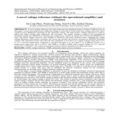 A novel voltage reference without the operational amplifier and resistors
