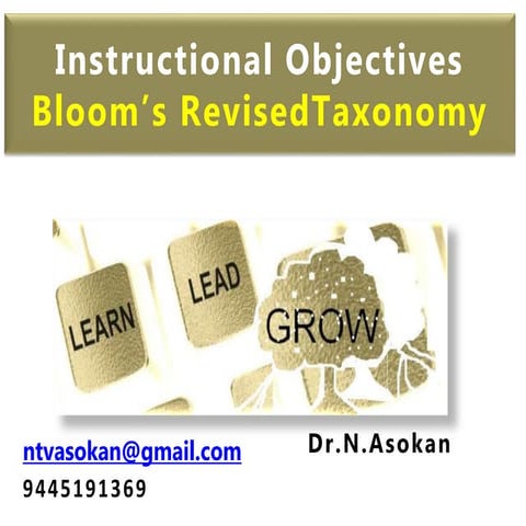 Instructional Objectives: Bloom's Revised Taxonomy