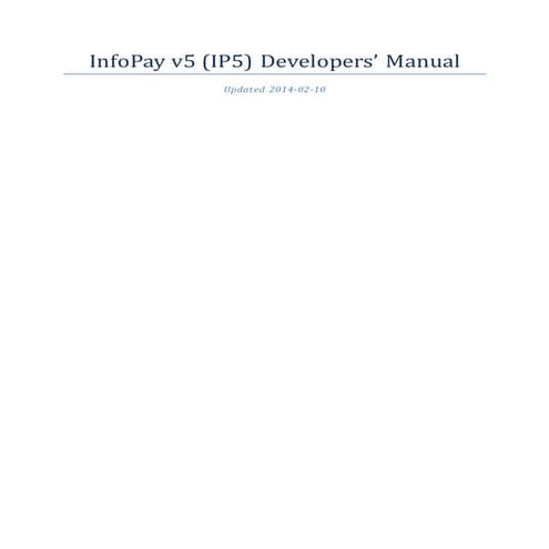 InfoPay v5 Developers Manual