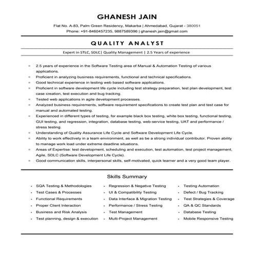 Ghanesh Jain Resume