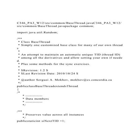 Methods Of Thread Class | DOCX