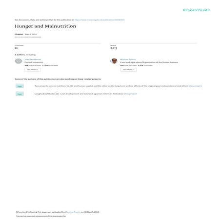 HUNGER AND MALNUTRITION IN THIS WORLD