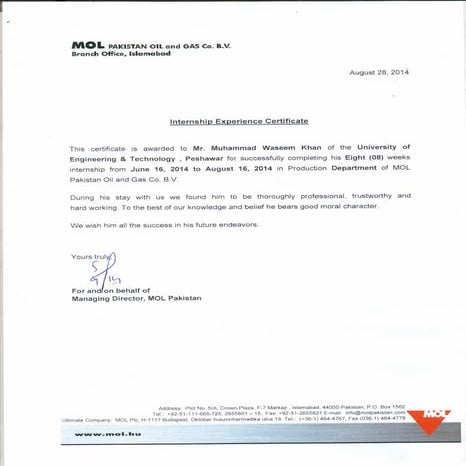 MOL Internship | PDF